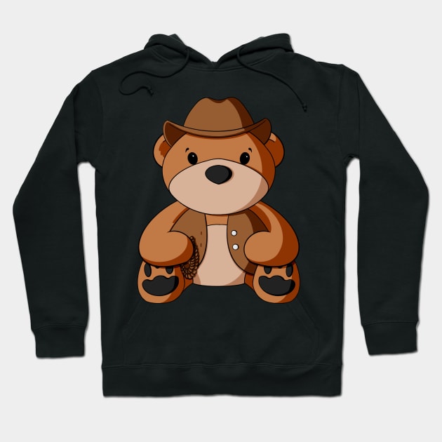 Cowboy Vest Teddy Bear Hoodie by Alisha Ober Designs